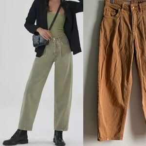 Anthropologie Pilcro Sz 27 The Breaker Barrel Leg Mustard Yellow Jeans